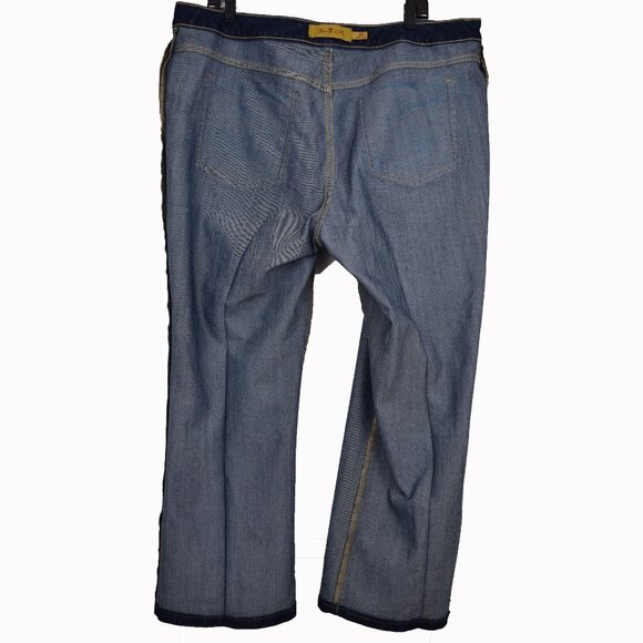 Seven7 Luxe Jeans Woman 20 Plus Size Blue Embellishd Rhinestones Boho Denim - Picture 7 of 14